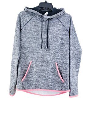 Under Armour ColdGear XS Womens Loose Fit Hooded Sweatshirt Gray & Pink